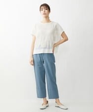 NGLET22210 GIANNI LO GIUDICE(ジャンニ ロ ジュディチェ) [洗える]コットンサッカーストレッチパンツ ブルー