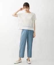 NGLET22210 GIANNI LO GIUDICE(ジャンニ ロ ジュディチェ) [洗える]コットンサッカーストレッチパンツ ブルー