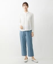 NGLET22210 GIANNI LO GIUDICE(ジャンニ ロ ジュディチェ) [洗える]コットンサッカーストレッチパンツ ブルー