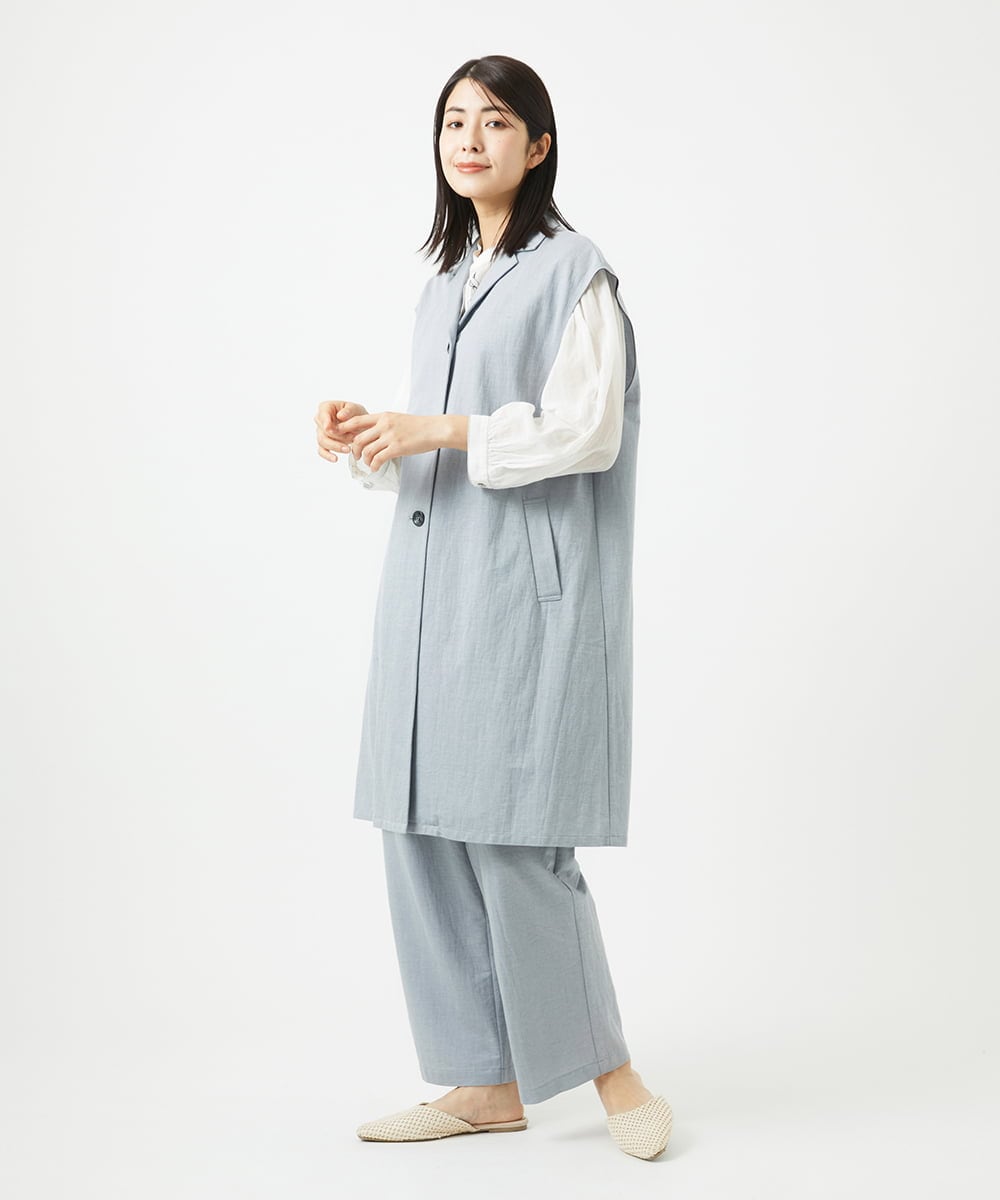 NGLGA30250 GIANNI LO GIUDICE(ジャンニ ロ ジュディチェ) [洗える]コットンナイロンカノコ編みパンツ ライトグレー