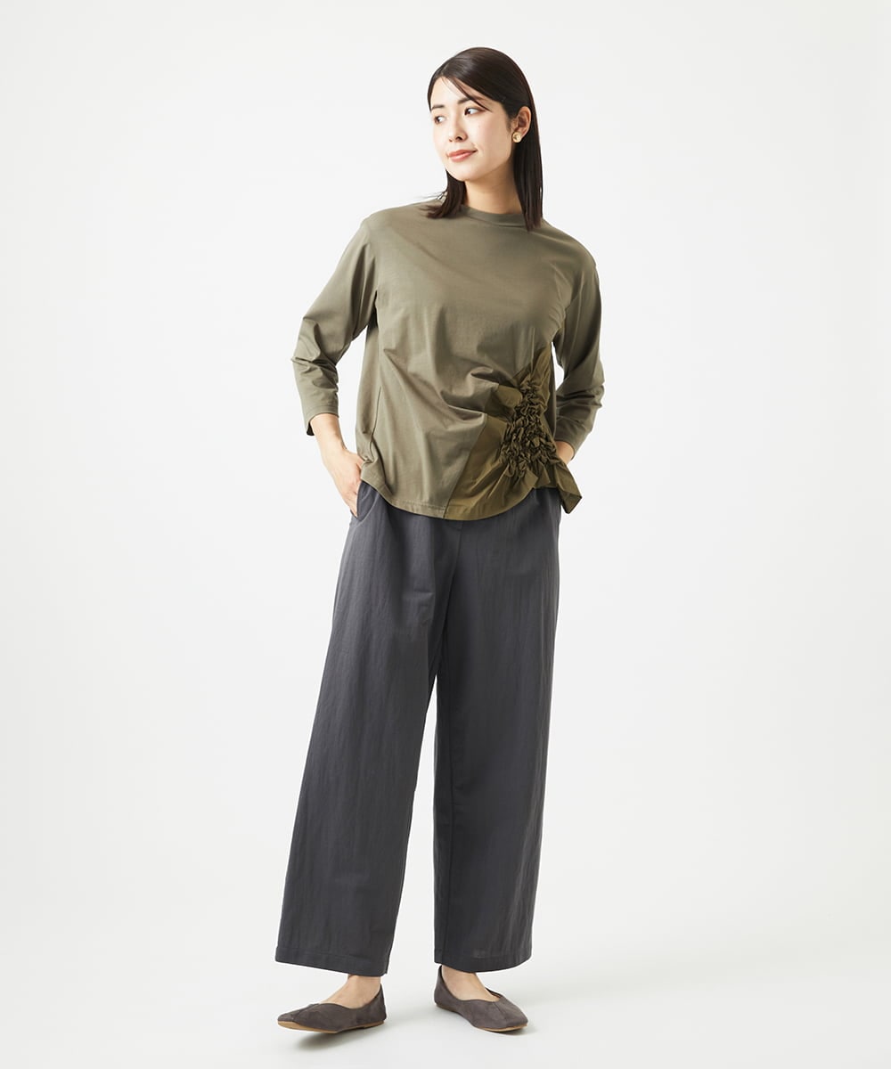 NGLGA30250 GIANNI LO GIUDICE(ジャンニ ロ ジュディチェ) [洗える]コットンナイロンカノコ編みパンツ ダークグレー