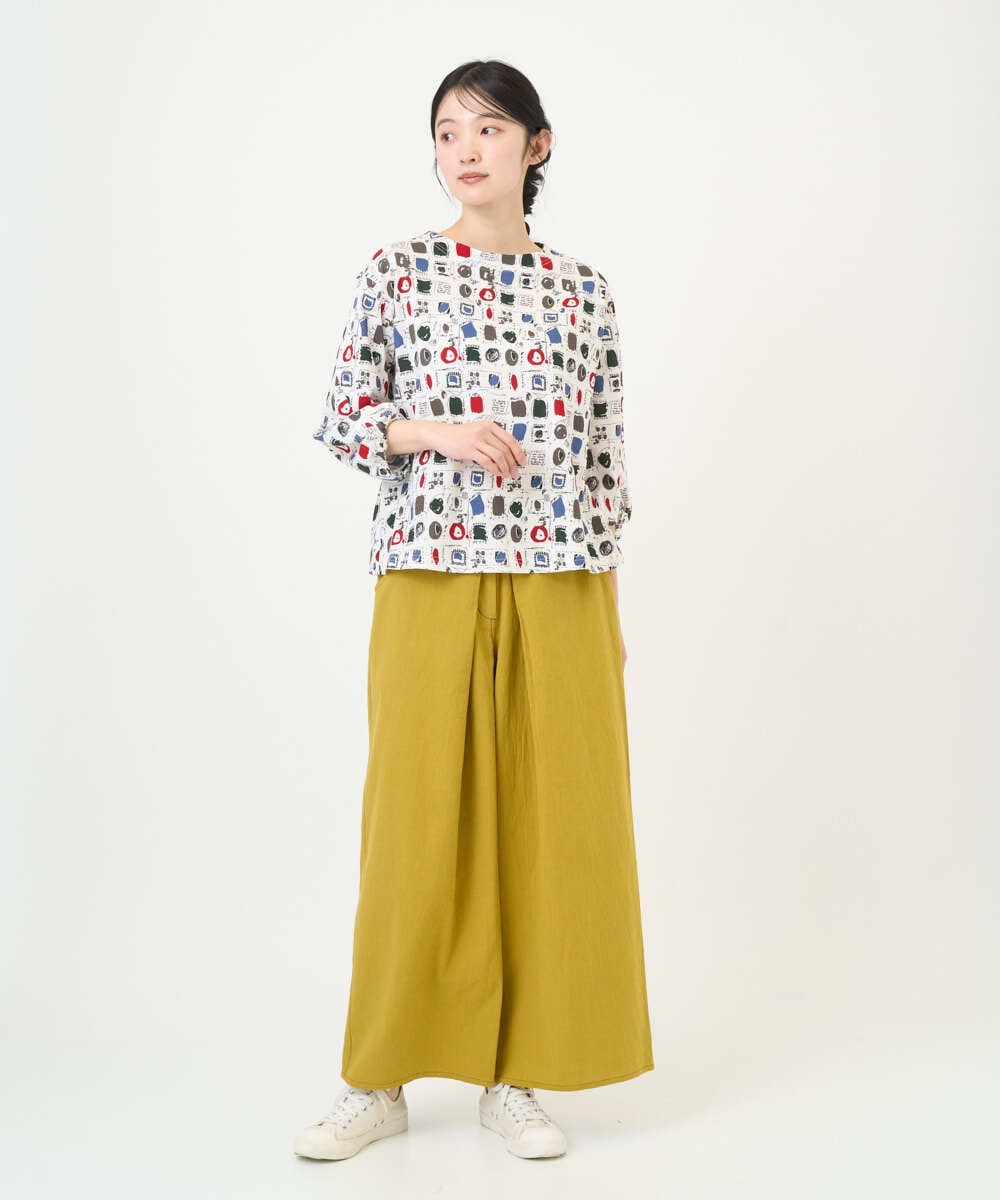 NGLGD26250 GIANNI LO GIUDICE(ジャンニ ロ ジュディチェ) [洗える]コットンナチュラルワッシャーワイドパンツ イエロー