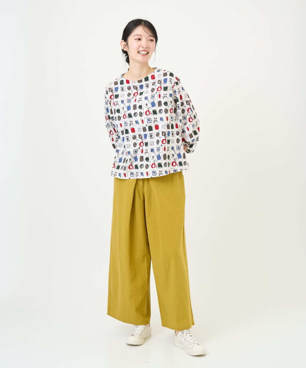 NGLGD26250 GIANNI LO GIUDICE(ジャンニ ロ ジュディチェ) [洗える]コットンナチュラルワッシャーワイドパンツ イエロー