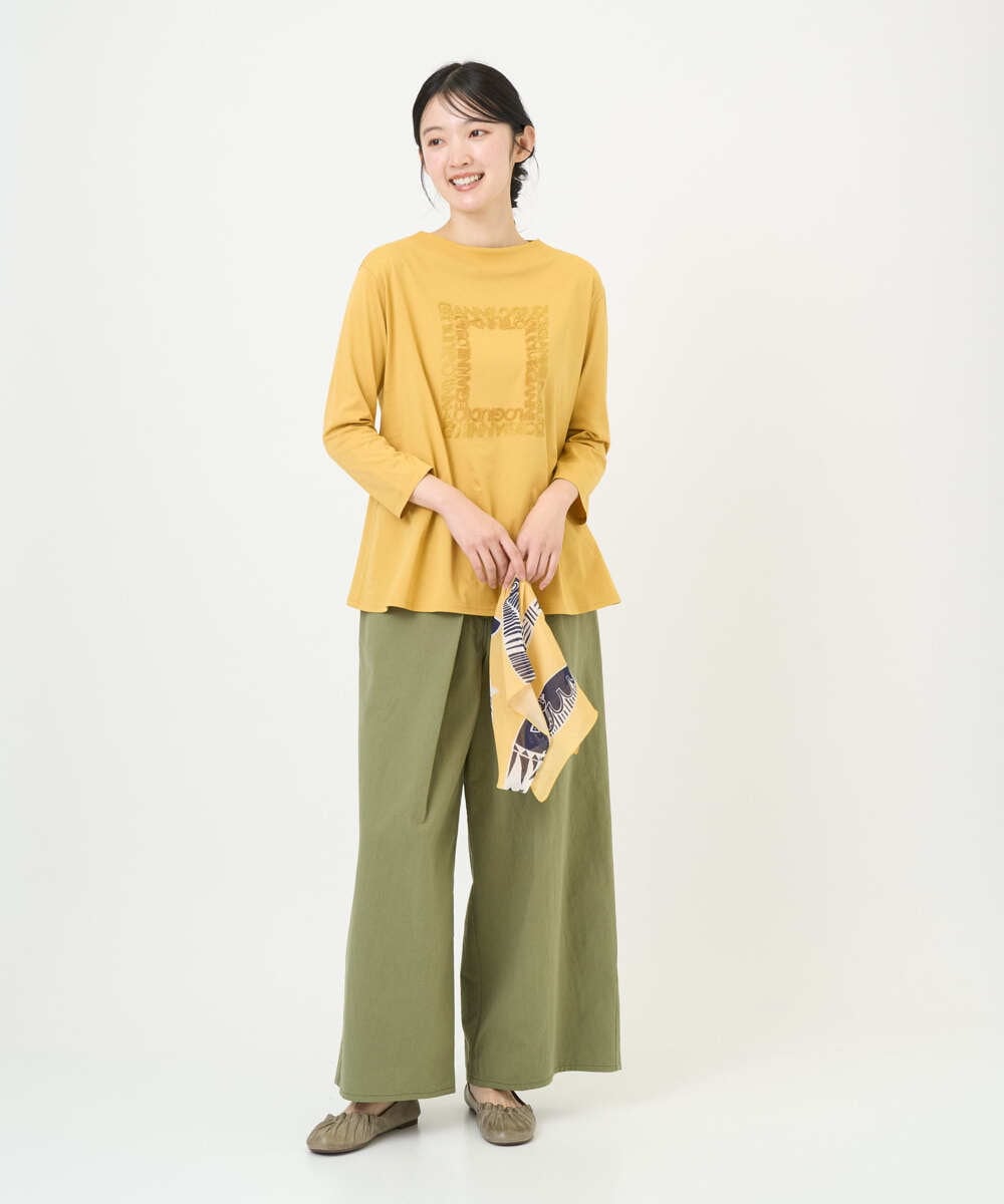 NGLGD26250 GIANNI LO GIUDICE(ジャンニ ロ ジュディチェ) [洗える]コットンナチュラルワッシャーワイドパンツ イエロー