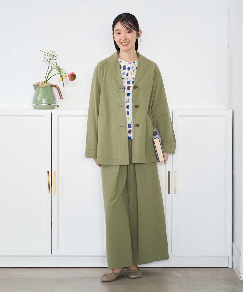 NGLGD26250 GIANNI LO GIUDICE(ジャンニ ロ ジュディチェ) [洗える]コットンナチュラルワッシャーワイドパンツ イエロー
