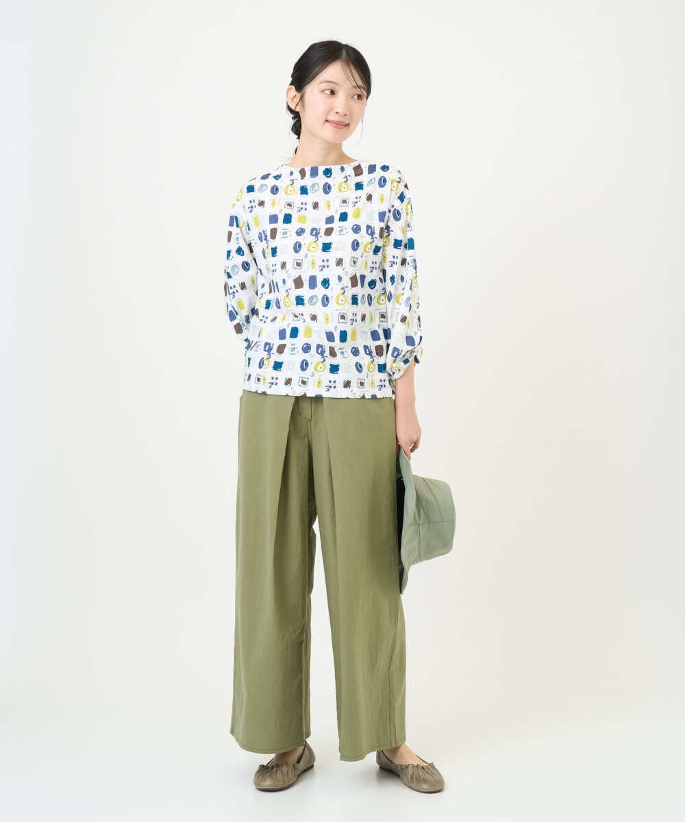NGLGD26250 GIANNI LO GIUDICE(ジャンニ ロ ジュディチェ) [洗える]コットンナチュラルワッシャーワイドパンツ イエロー