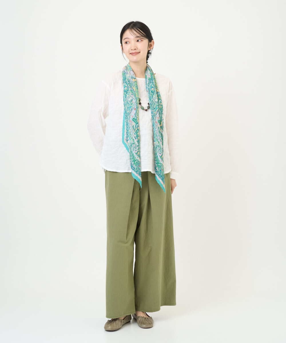 NGLGD26250 GIANNI LO GIUDICE(ジャンニ ロ ジュディチェ) [洗える]コットンナチュラルワッシャーワイドパンツ イエロー