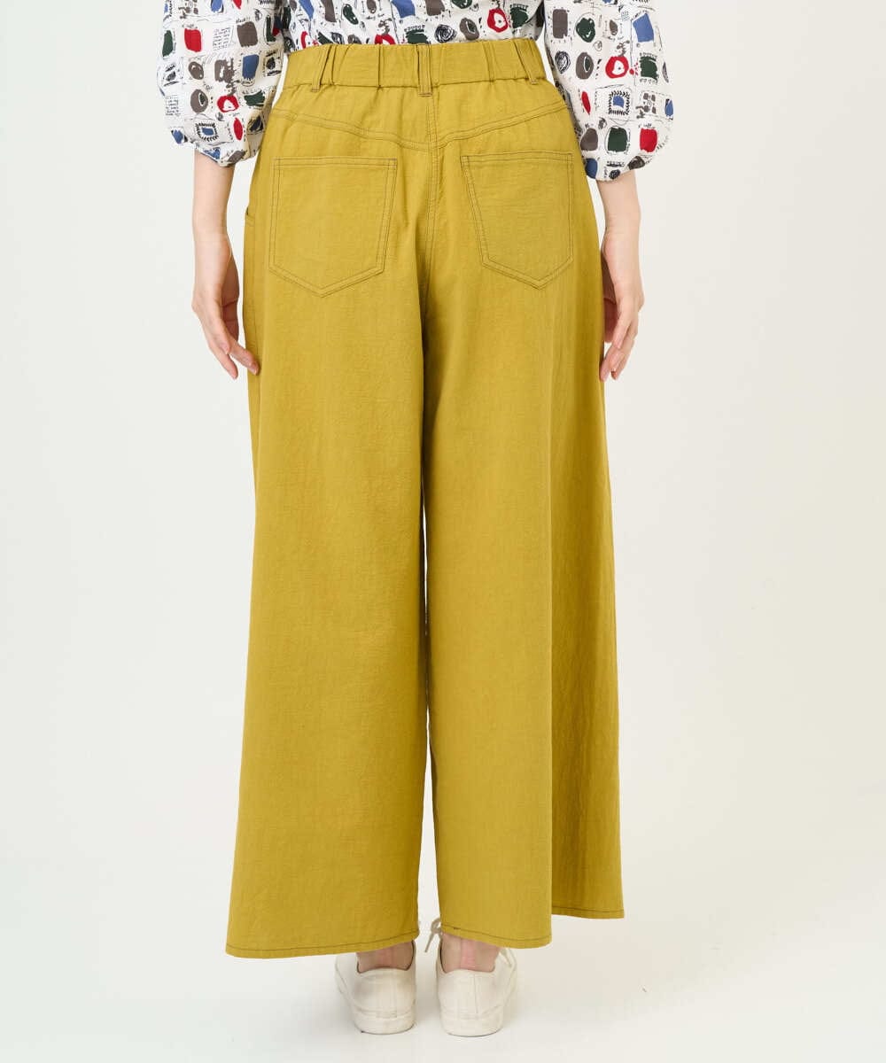 NGLGD26250 GIANNI LO GIUDICE(ジャンニ ロ ジュディチェ) [洗える]コットンナチュラルワッシャーワイドパンツ イエロー