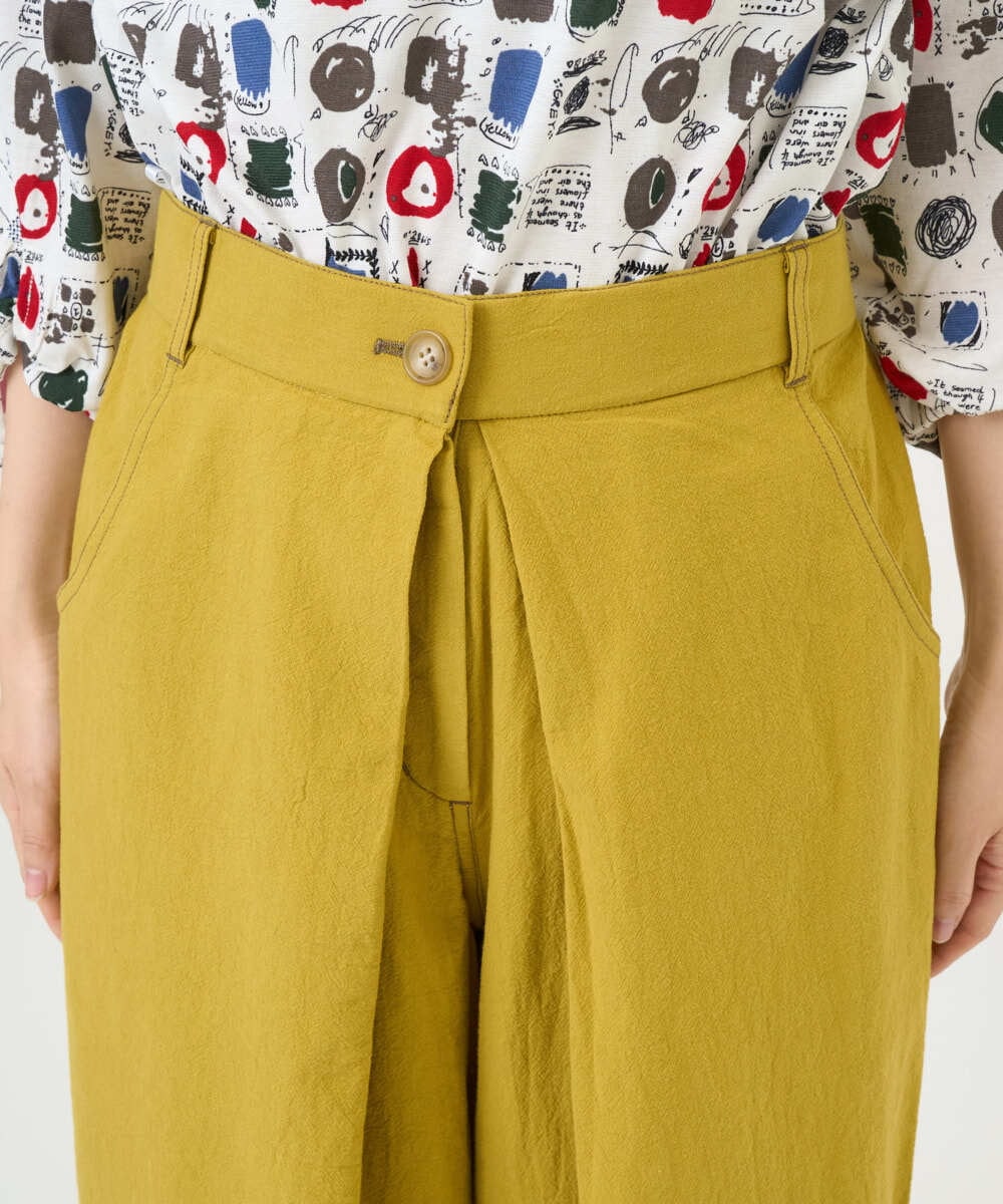 NGLGD26250 GIANNI LO GIUDICE(ジャンニ ロ ジュディチェ) [洗える]コットンナチュラルワッシャーワイドパンツ イエロー