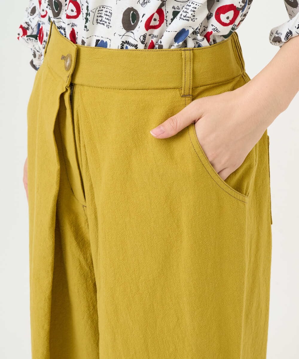 NGLGD26250 GIANNI LO GIUDICE(ジャンニ ロ ジュディチェ) [洗える]コットンナチュラルワッシャーワイドパンツ イエロー