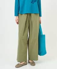 NGLGD26250 GIANNI LO GIUDICE(ジャンニ ロ ジュディチェ) [洗える]コットンナチュラルワッシャーワイドパンツ グリーン