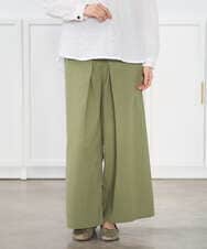 NGLGD26250 GIANNI LO GIUDICE(ジャンニ ロ ジュディチェ) [洗える]コットンナチュラルワッシャーワイドパンツ グリーン
