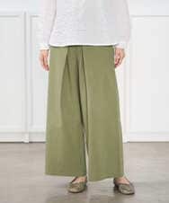 NGLGD26250 GIANNI LO GIUDICE(ジャンニ ロ ジュディチェ) [洗える]コットンナチュラルワッシャーワイドパンツ グリーン