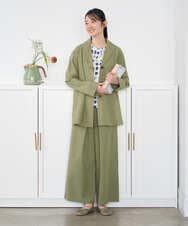 NGLGD26250 GIANNI LO GIUDICE(ジャンニ ロ ジュディチェ) [洗える]コットンナチュラルワッシャーワイドパンツ グリーン