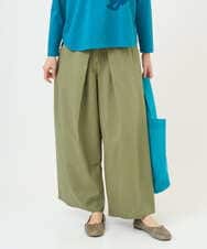 NGLGD26250 GIANNI LO GIUDICE(ジャンニ ロ ジュディチェ) [洗える]コットンナチュラルワッシャーワイドパンツ グリーン