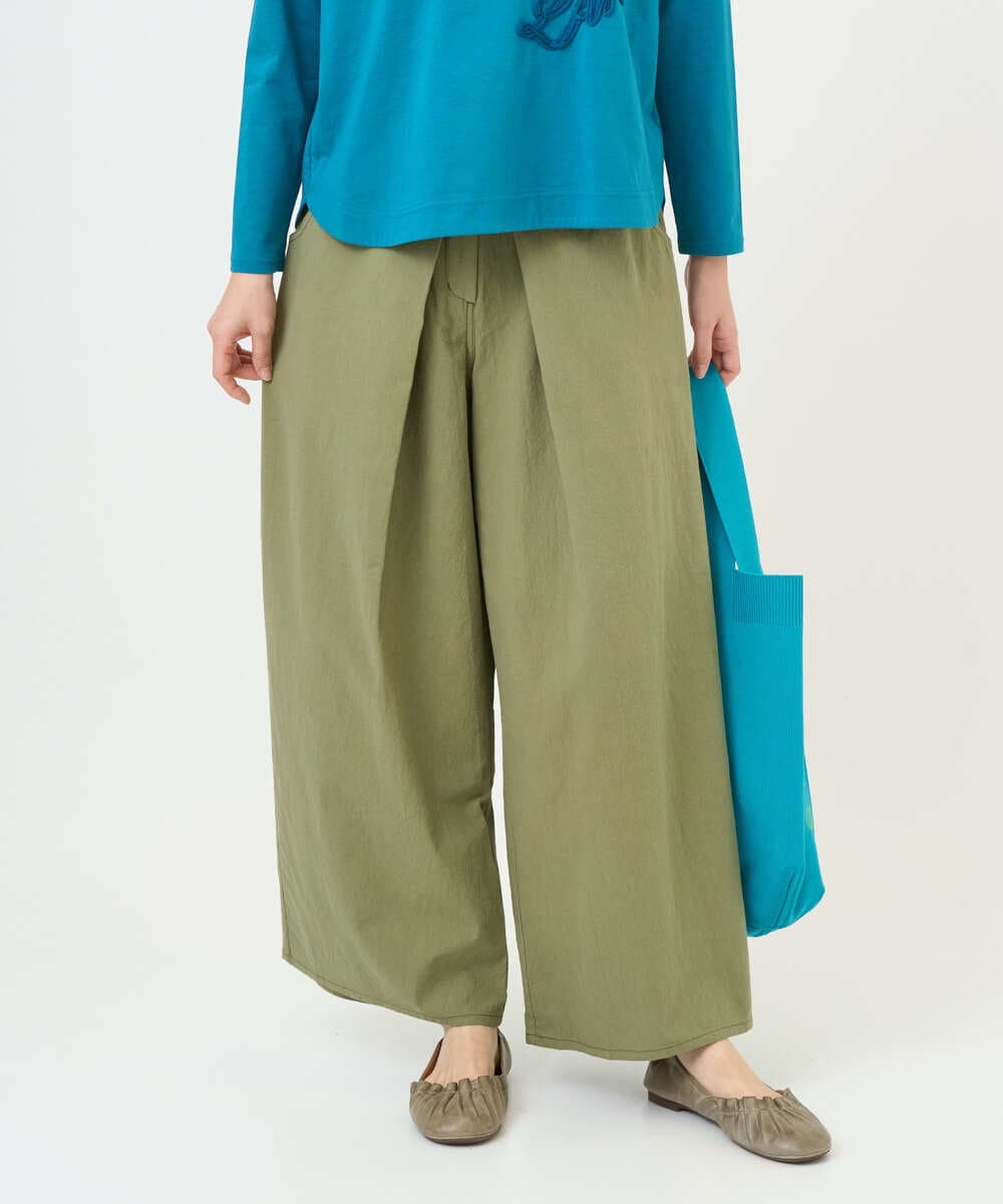 NGLGD26250 GIANNI LO GIUDICE(ジャンニ ロ ジュディチェ) [洗える]コットンナチュラルワッシャーワイドパンツ グリーン