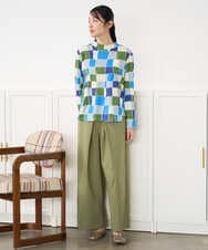 NGLGD26250 GIANNI LO GIUDICE(ジャンニ ロ ジュディチェ) [洗える]コットンナチュラルワッシャーワイドパンツ グリーン