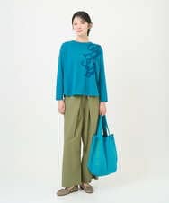 NGLGD26250 GIANNI LO GIUDICE(ジャンニ ロ ジュディチェ) [洗える]コットンナチュラルワッシャーワイドパンツ グリーン