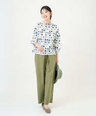 NGLGD26250 GIANNI LO GIUDICE(ジャンニ ロ ジュディチェ) [洗える]コットンナチュラルワッシャーワイドパンツ グリーン