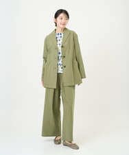 NGLGD26250 GIANNI LO GIUDICE(ジャンニ ロ ジュディチェ) [洗える]コットンナチュラルワッシャーワイドパンツ グリーン