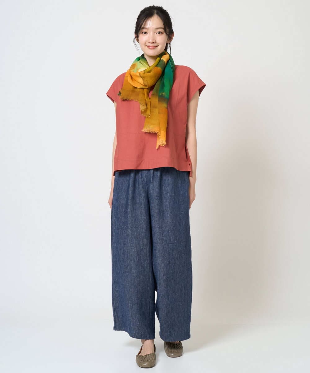 NGLGE40330 GIANNI LO GIUDICE(ジャンニ ロ ジュディチェ) [洗える]デニム調リネンパンツ ネイビー