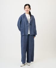 NGLGE40330 GIANNI LO GIUDICE(ジャンニ ロ ジュディチェ) [洗える]デニム調リネンパンツ ネイビー