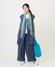 NGLGE40330 GIANNI LO GIUDICE(ジャンニ ロ ジュディチェ) [洗える]デニム調リネンパンツ ネイビー