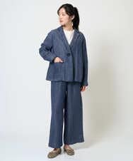 NGLGE40330 GIANNI LO GIUDICE(ジャンニ ロ ジュディチェ) [洗える]デニム調リネンパンツ ネイビー