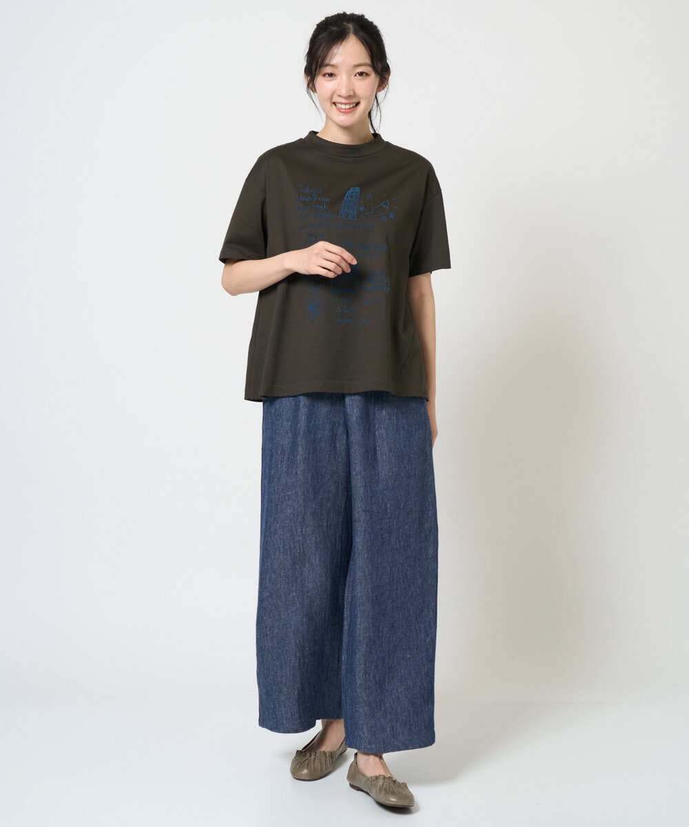 NGLGE40330 GIANNI LO GIUDICE(ジャンニ ロ ジュディチェ) [洗える]デニム調リネンパンツ ネイビー