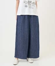 NGLGE40330 GIANNI LO GIUDICE(ジャンニ ロ ジュディチェ) [洗える]デニム調リネンパンツ ネイビー