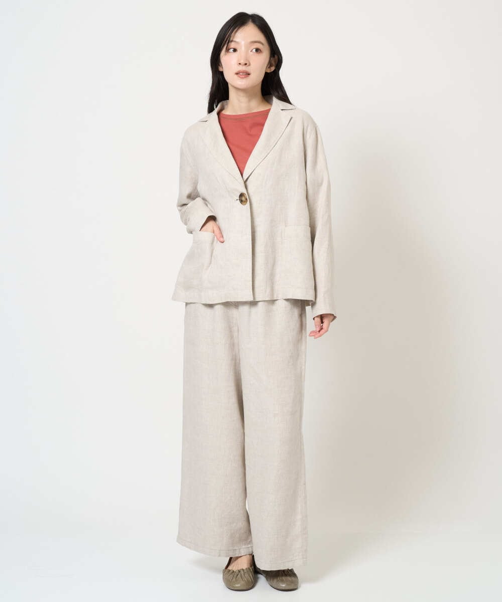 NGLGE40330 GIANNI LO GIUDICE(ジャンニ ロ ジュディチェ) [洗える]デニム調リネンパンツ ネイビー