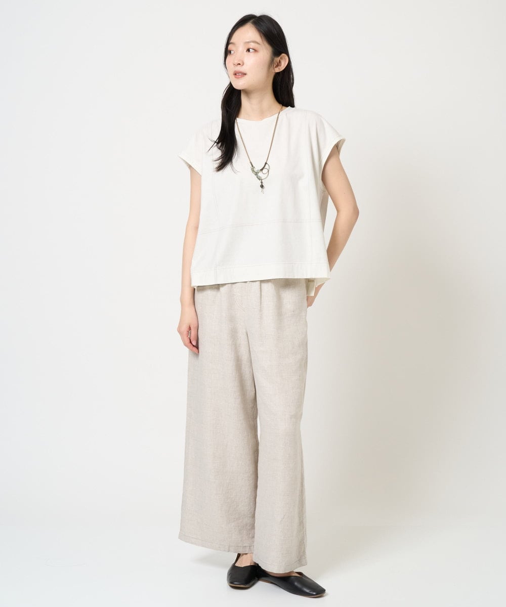 NGLGE40330 GIANNI LO GIUDICE(ジャンニ ロ ジュディチェ) [洗える]デニム調リネンパンツ ネイビー