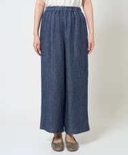 NGLGE40330 GIANNI LO GIUDICE(ジャンニ ロ ジュディチェ) [洗える]デニム調リネンパンツ ネイビー