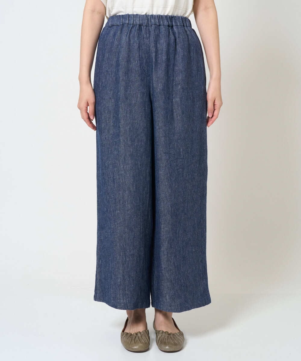 NGLGE40330 GIANNI LO GIUDICE(ジャンニ ロ ジュディチェ) [洗える]デニム調リネンパンツ ネイビー