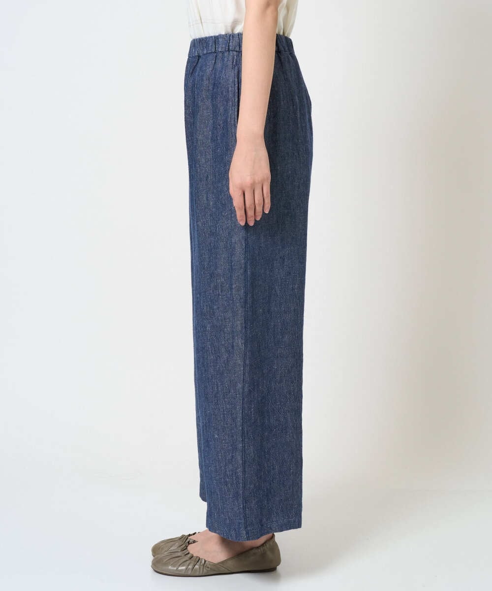 NGLGE40330 GIANNI LO GIUDICE(ジャンニ ロ ジュディチェ) [洗える]デニム調リネンパンツ ネイビー