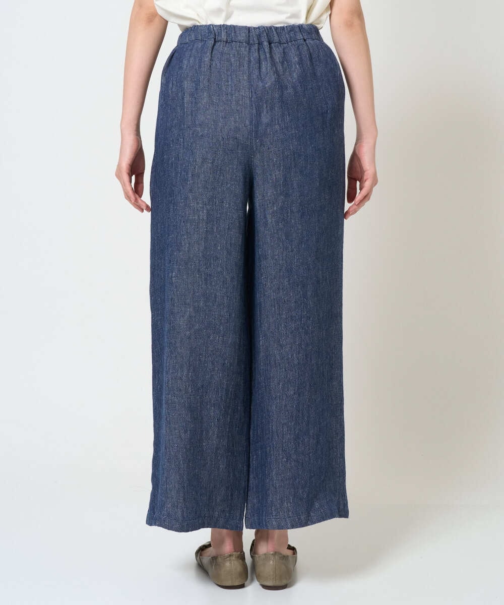 NGLGE40330 GIANNI LO GIUDICE(ジャンニ ロ ジュディチェ) [洗える]デニム調リネンパンツ ネイビー