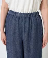 NGLGE40330 GIANNI LO GIUDICE(ジャンニ ロ ジュディチェ) [洗える]デニム調リネンパンツ ネイビー