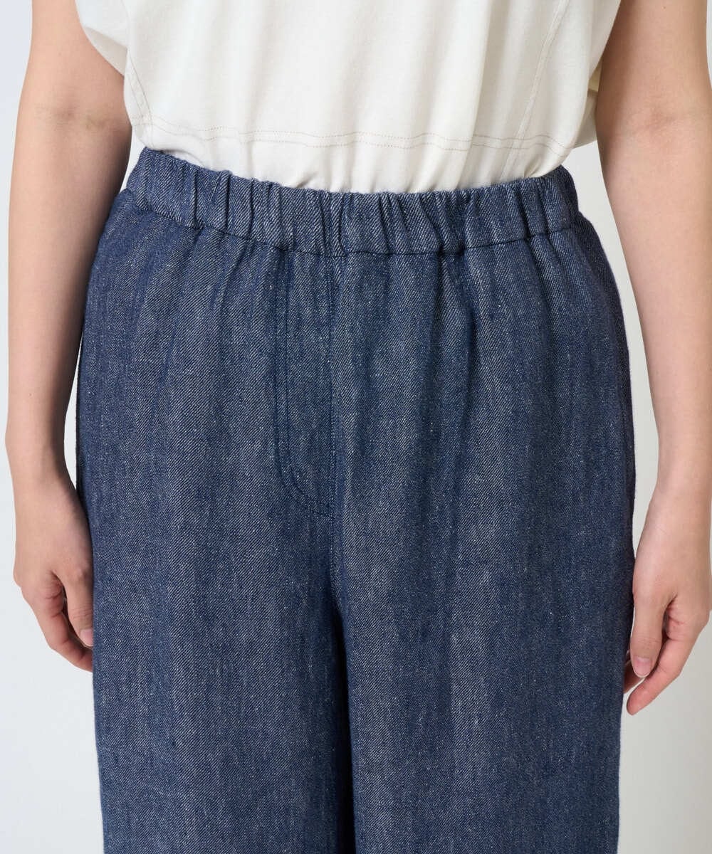 NGLGE40330 GIANNI LO GIUDICE(ジャンニ ロ ジュディチェ) [洗える]デニム調リネンパンツ ネイビー