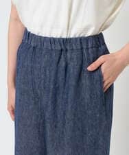 NGLGE40330 GIANNI LO GIUDICE(ジャンニ ロ ジュディチェ) [洗える]デニム調リネンパンツ ネイビー