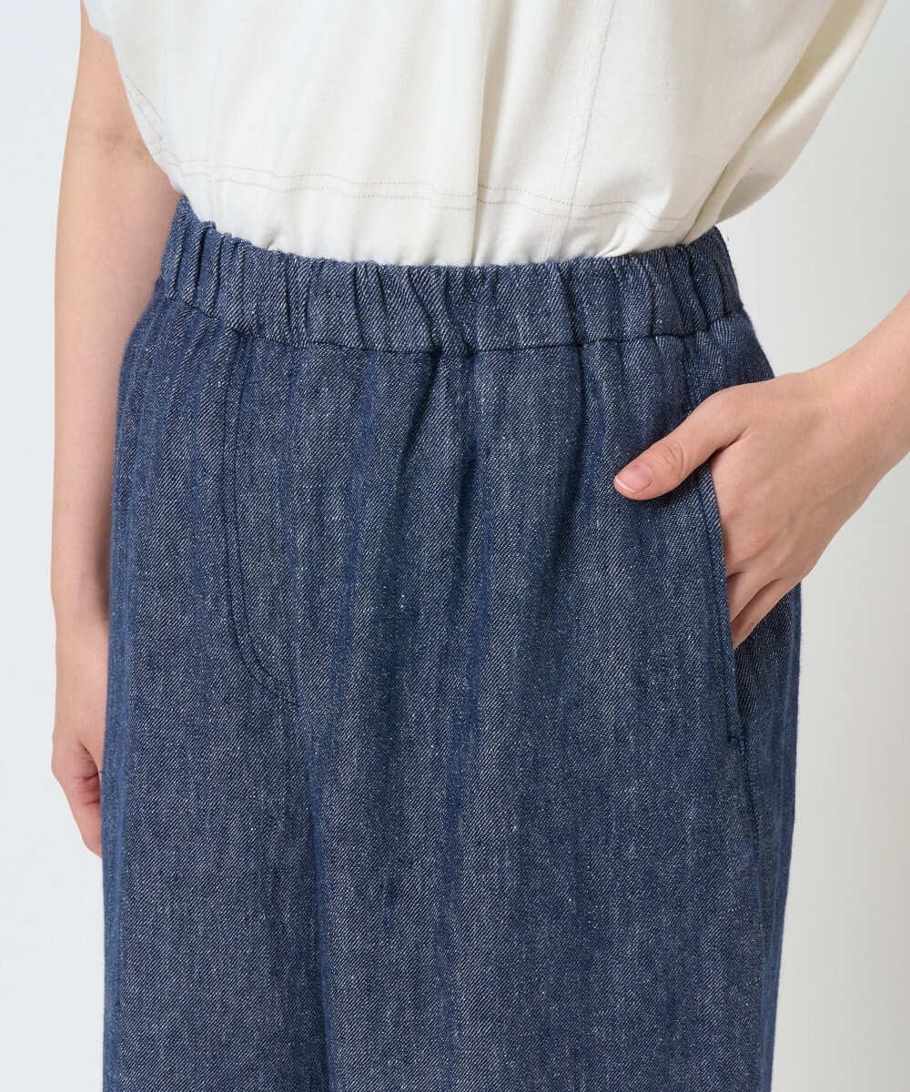 NGLGE40330 GIANNI LO GIUDICE(ジャンニ ロ ジュディチェ) [洗える]デニム調リネンパンツ ネイビー