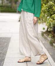 NGLGE40330 GIANNI LO GIUDICE(ジャンニ ロ ジュディチェ) [洗える]デニム調リネンパンツ ネイビー