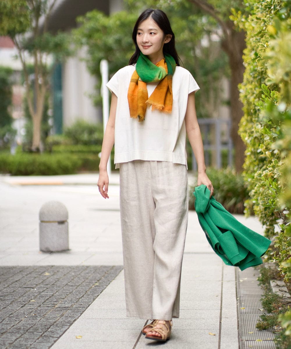 NGLGE40330 GIANNI LO GIUDICE(ジャンニ ロ ジュディチェ) [洗える]デニム調リネンパンツ ネイビー