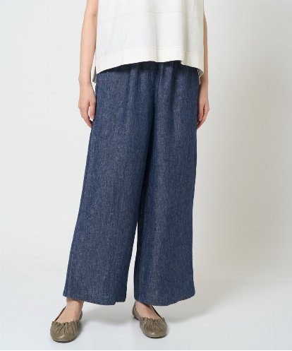 NGLGE40330 GIANNI LO GIUDICE [洗える]デニム調リネンパンツ