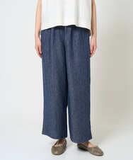 NGLGE40330 GIANNI LO GIUDICE(ジャンニ ロ ジュディチェ) [洗える]デニム調リネンパンツ ネイビー