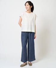 NGLGE40330 GIANNI LO GIUDICE(ジャンニ ロ ジュディチェ) [洗える]デニム調リネンパンツ ネイビー