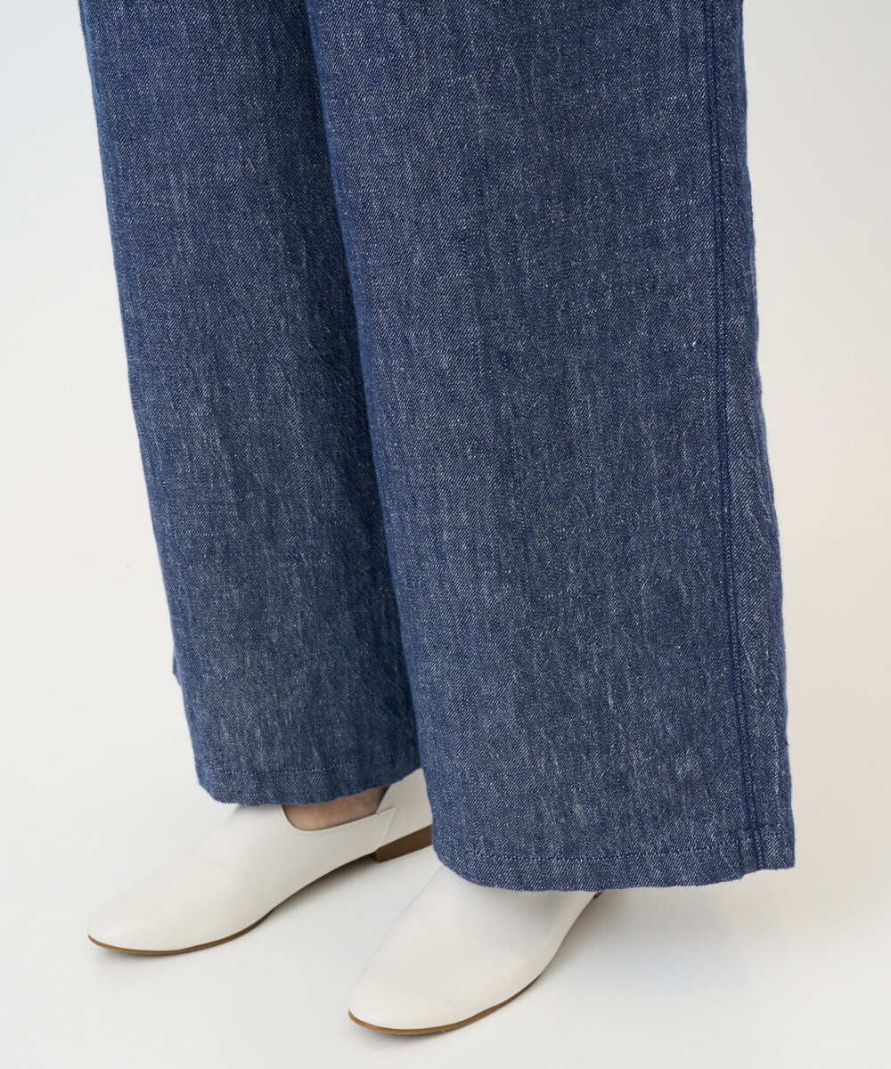 NGLGE40330 GIANNI LO GIUDICE(ジャンニ ロ ジュディチェ) [洗える]デニム調リネンパンツ ネイビー