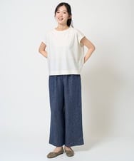 NGLGE40330 GIANNI LO GIUDICE(ジャンニ ロ ジュディチェ) [洗える]デニム調リネンパンツ ネイビー