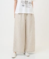 NGLGE40330 GIANNI LO GIUDICE(ジャンニ ロ ジュディチェ) [洗える]デニム調リネンパンツ ベージュ