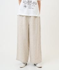 NGLGE40330 GIANNI LO GIUDICE(ジャンニ ロ ジュディチェ) [洗える]デニム調リネンパンツ ベージュ