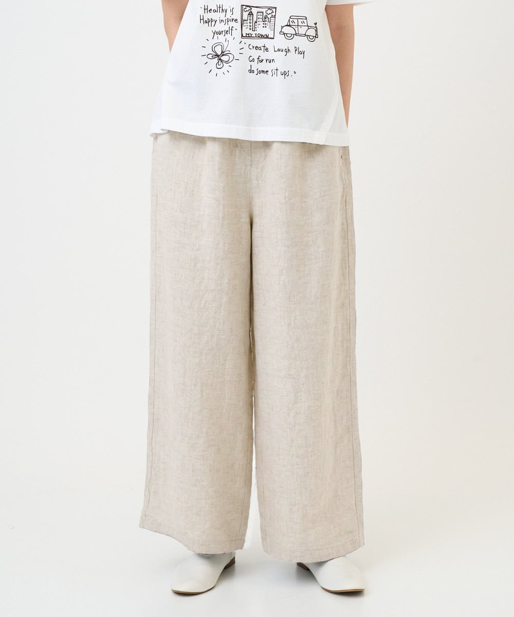 NGLGE40330 GIANNI LO GIUDICE(ジャンニ ロ ジュディチェ) [洗える]デニム調リネンパンツ ベージュ